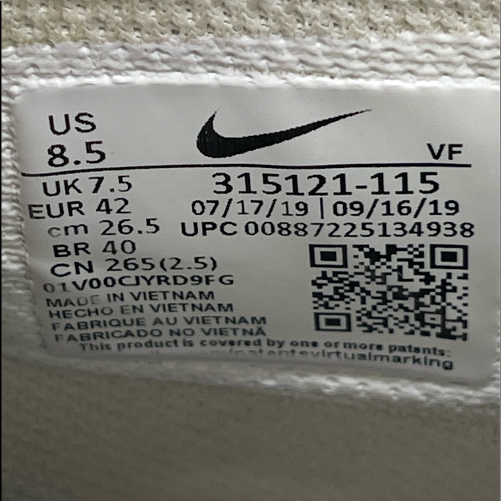 Nike Hightop AF1’s Air Force One’s Mens 8.5 White Leather - Picture 4 of 4